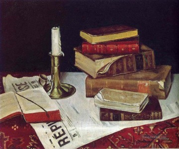 Impressionismus Stillleben Werke - Bücher und Kerze 1890 Stillleben